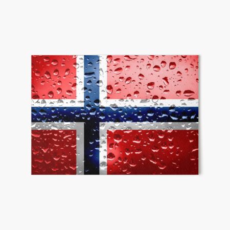 Flag of Norway - Raindrops Art Board Print