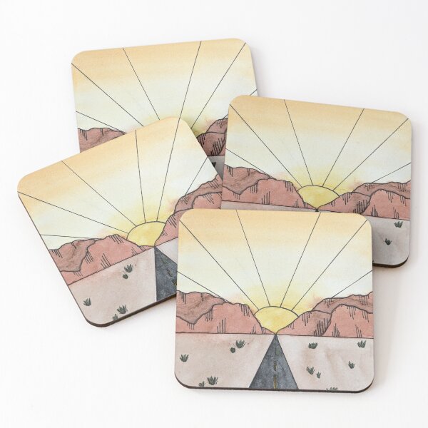 Item preview, Watercolor Desert Sunset Landscape Warm designed and sold by savariamarie.