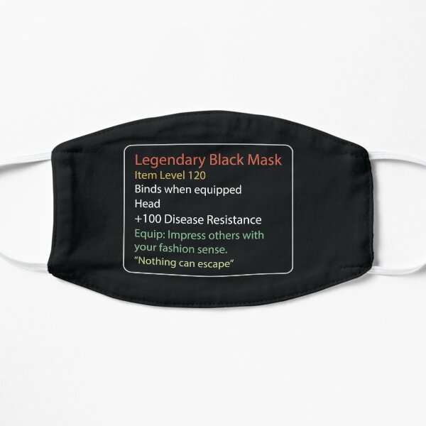 Legendäre schwarze Maske Flache Maske