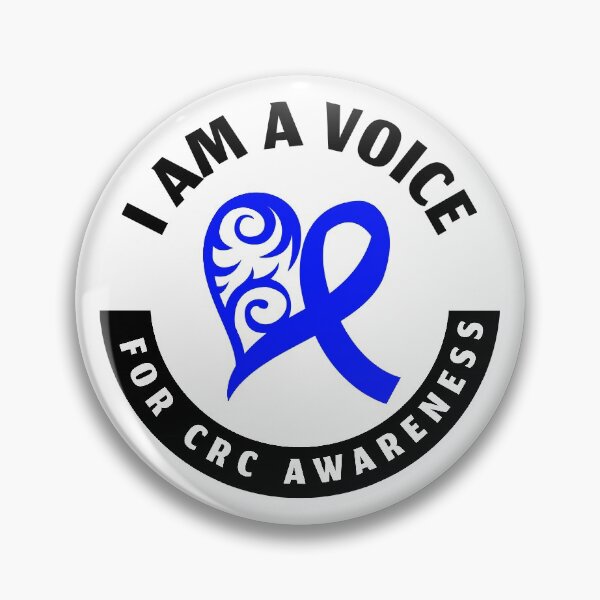 Item preview, Colon Cancer Blue Ribbon CRC Awareness Heart Support Voice design designed and sold by CreatedByHeidi.