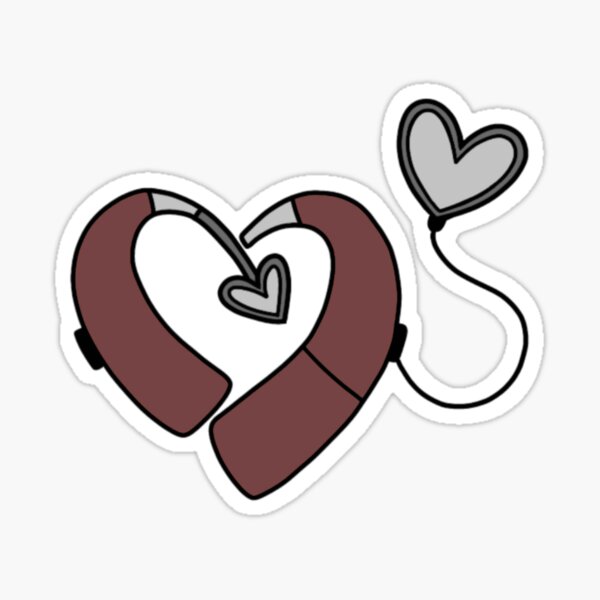 Item preview, Plum Cochlear Implant Heart designed and sold by TheBlissfulMemoir.