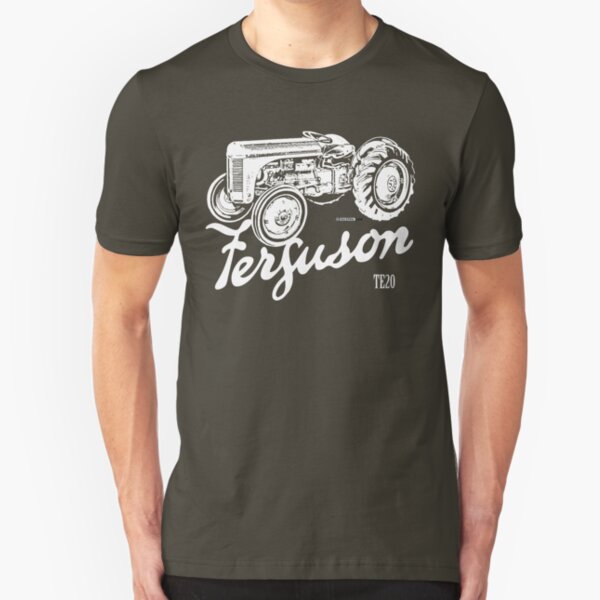 Classic Ferguson TE20 script and illustration Slim Fit T-Shirt