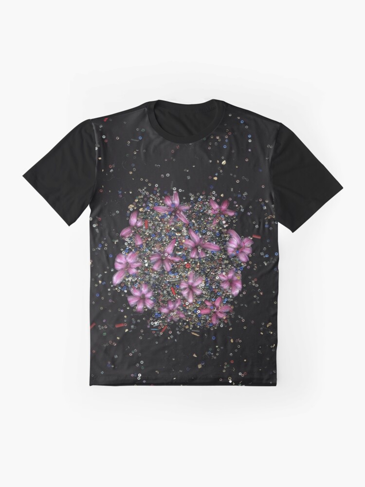 Thumbnail 4 of 5, Graphic T-Shirt, Vivid Colors Dark Floral designed and sold by LindasPhotoArt.