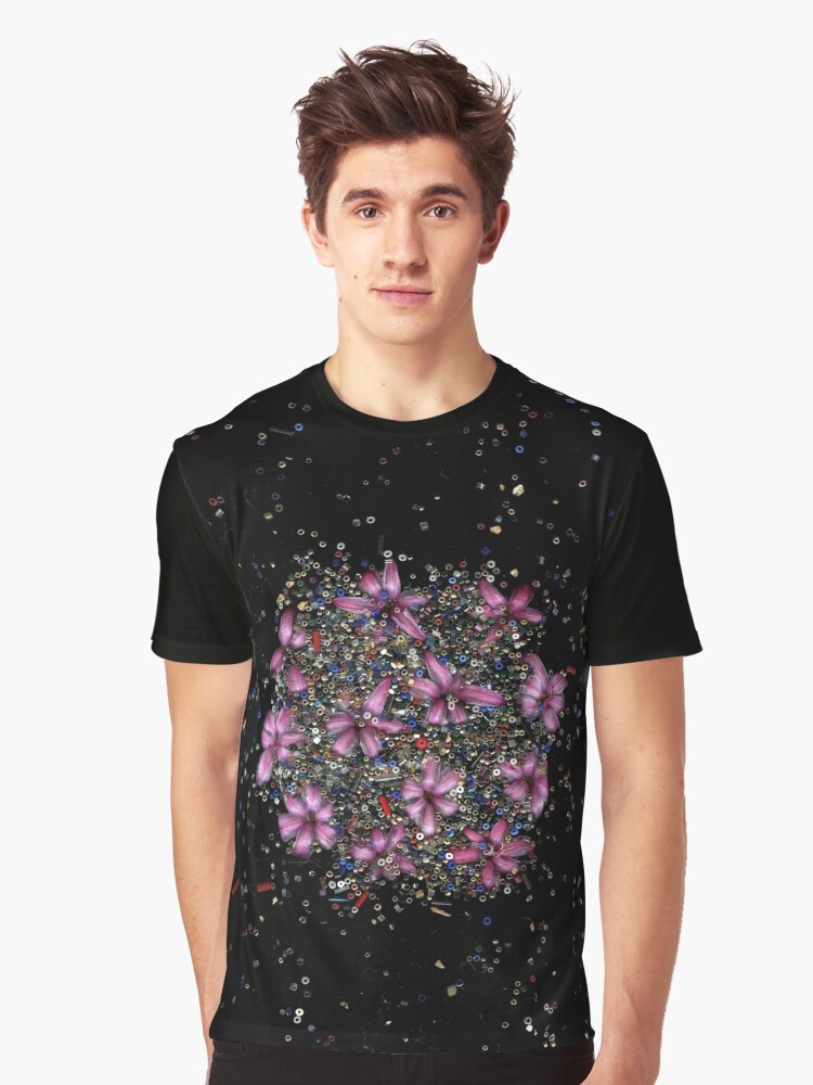 Thumbnail 1 of 5, Graphic T-Shirt, Vivid Colors Dark Floral designed and sold by LindasPhotoArt.