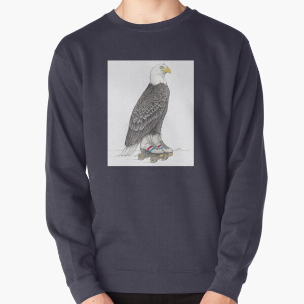 Eagle on roller skates Pullover Sweatshirt