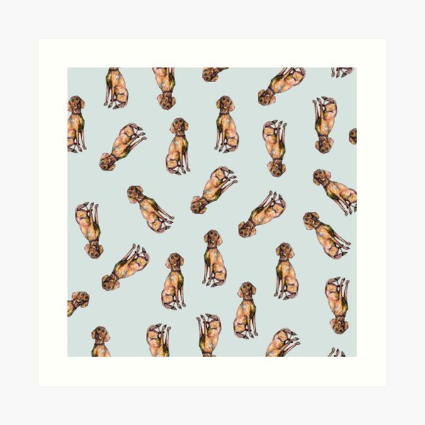 Dog Pattern 1 Light Blue Art Print