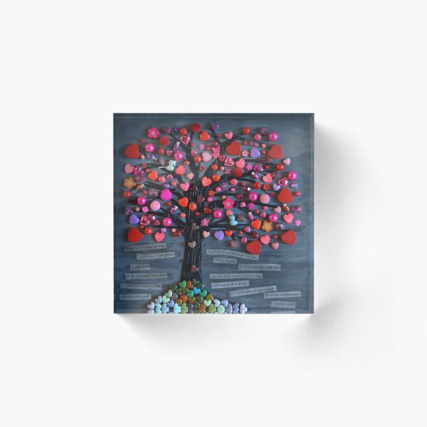 Love Tree Acrylic Block