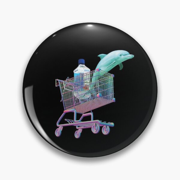 Item preview, Vaporwave Shopping cart Fiji water dolphin designed and sold by PiscesVibes.