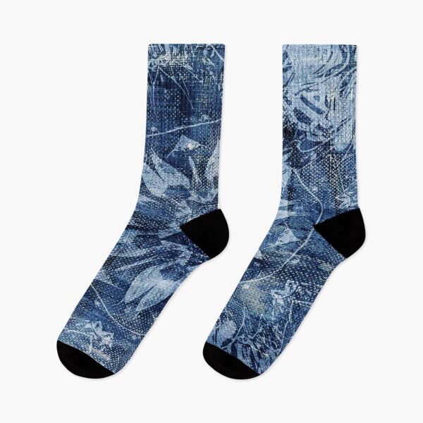 Item preview, Abstract Flower with Denim Finish designed and sold by indigorayz.