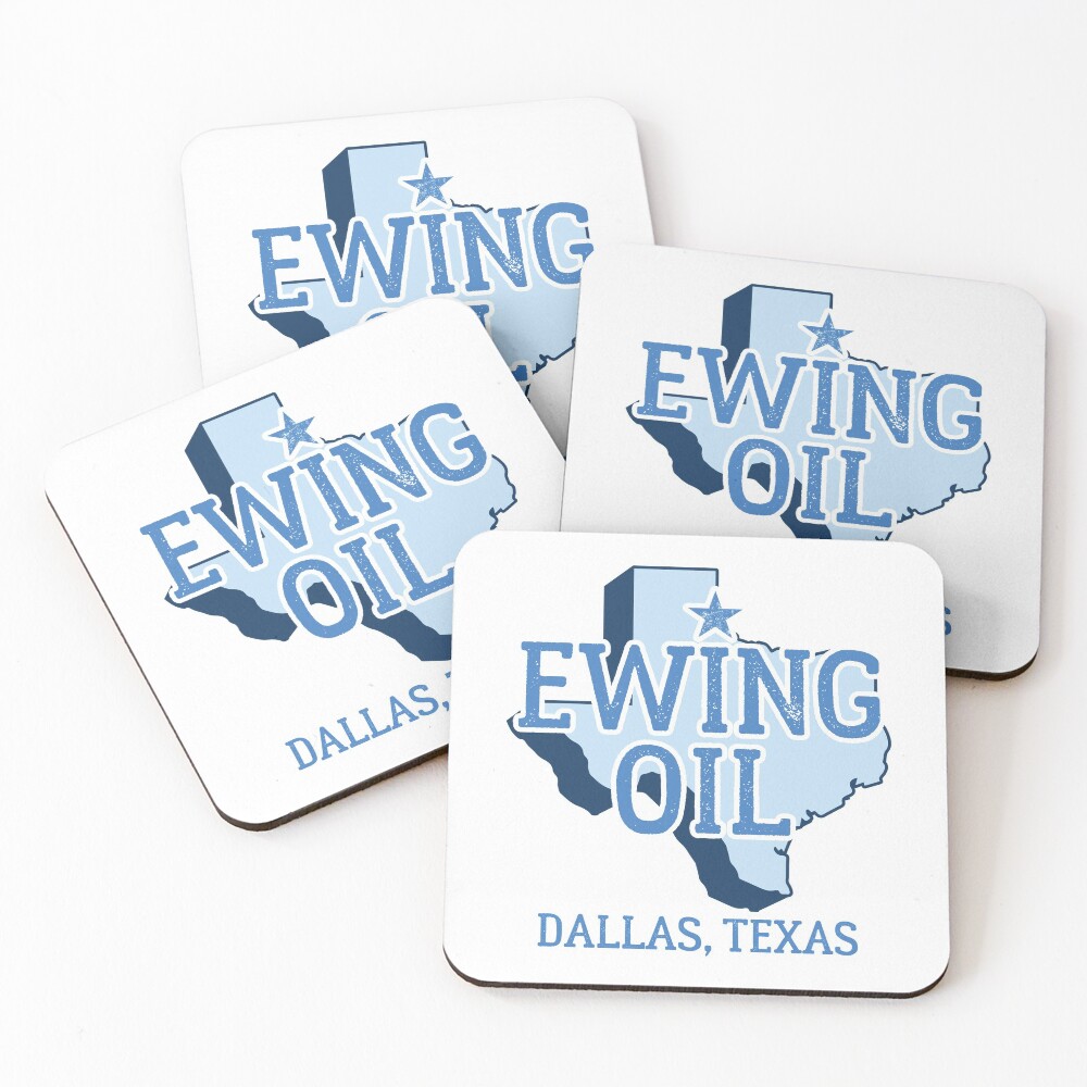 Vintage Dallas Texas Ewing Oil Coasters (Set of 4)