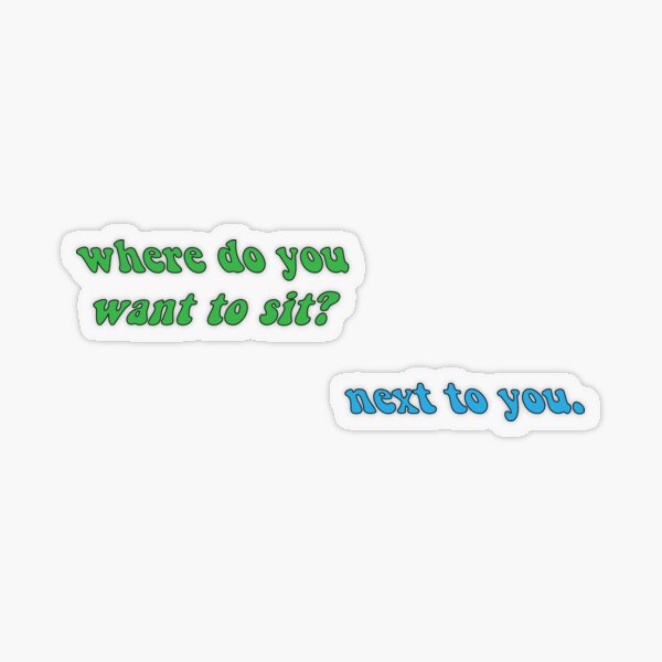 Larry Stylinson Zitat "Wo willst du sitzen?" Transparenter Sticker