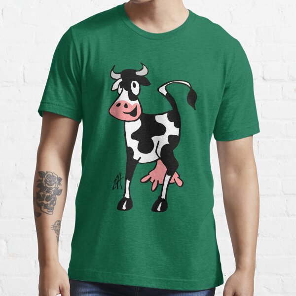 Fröhliche Kuh auf einer Wiese Essential T-Shirt