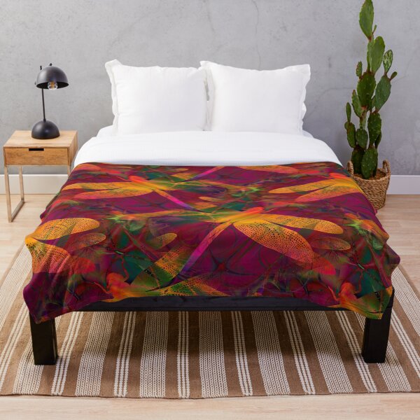 Item preview, Colorful Dragonfly Pattern Gold Magenta designed and sold by RootSquare.
