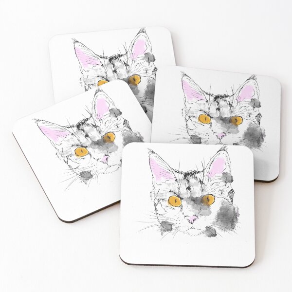 Item preview, Watercolour effect painted cat designed and sold by qlobba.