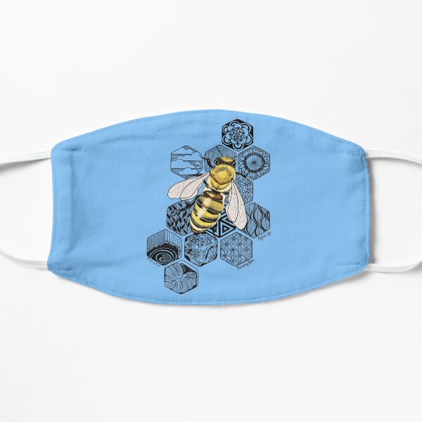 Golden Honey Bee Doodle Mask