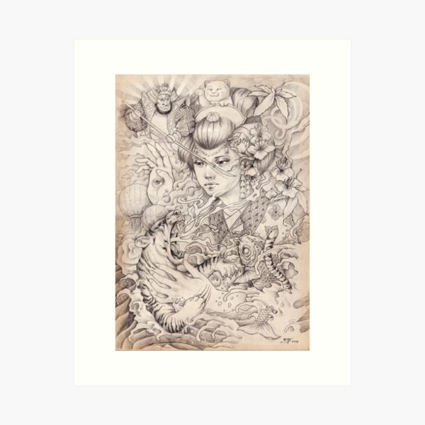 Irezumi Japanese Tattoo Design Art Print