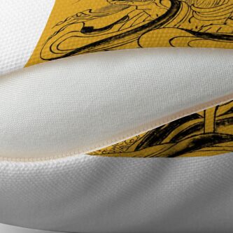 Alternate view of Medieval Fantasy Wizard Saturn Asia Outline Art Throw Pillow