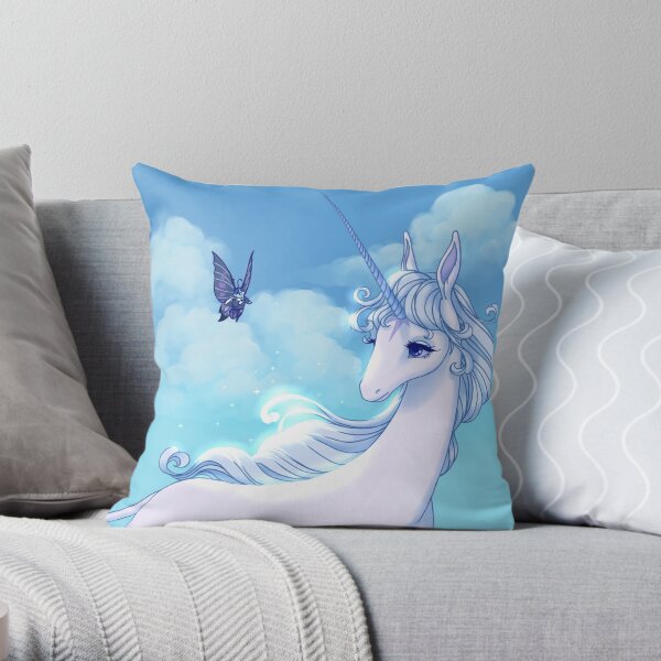 Have you seen others like me? The last unicorn Throw Pillow