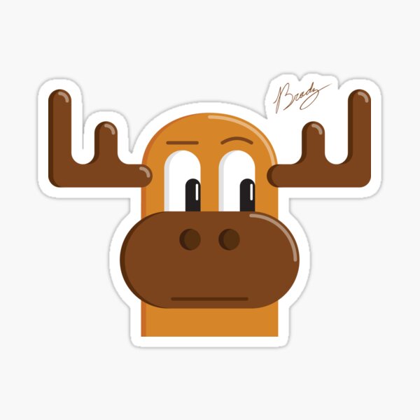 Item preview, (funny animals) Confused moose designed and sold by The Japanese Sticker Shop.