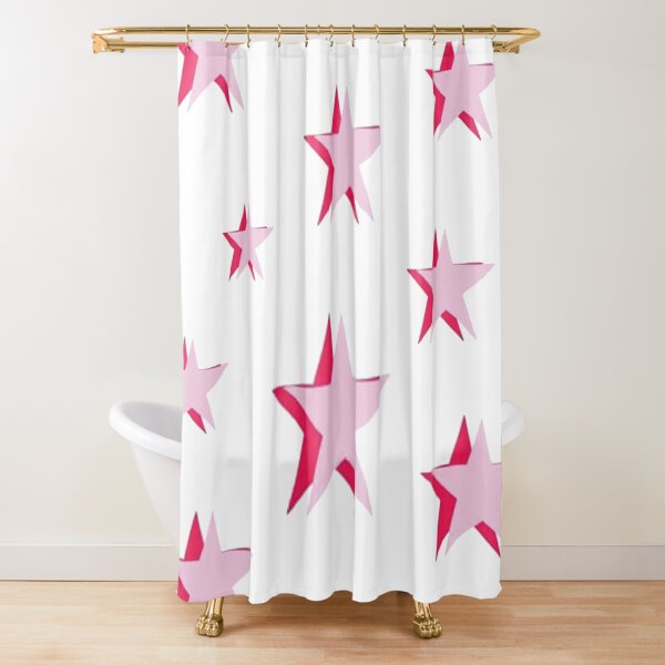 Pink Stars Shower Curtain