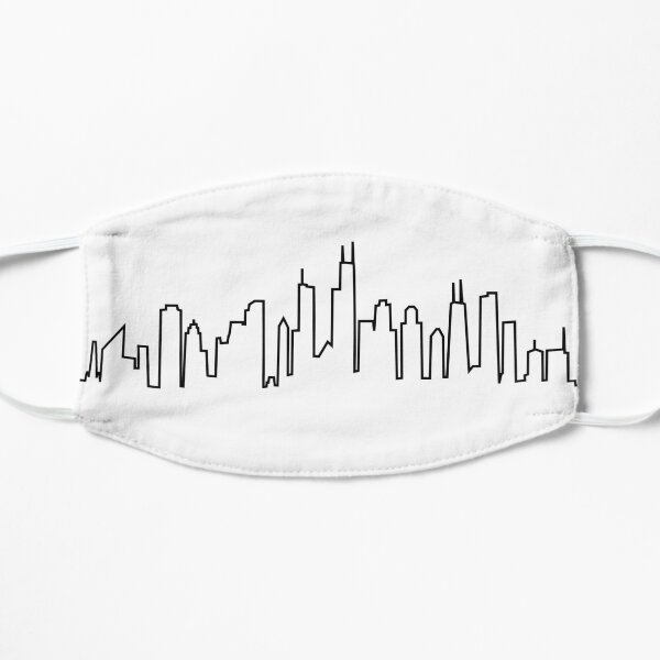 Chicago City Skyline Flat Mask