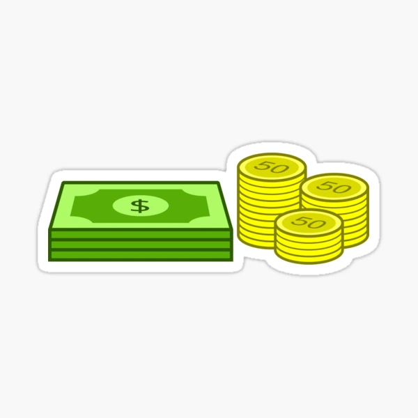 A STACK OF MONEY Sticker for Sale by mrbusysocks