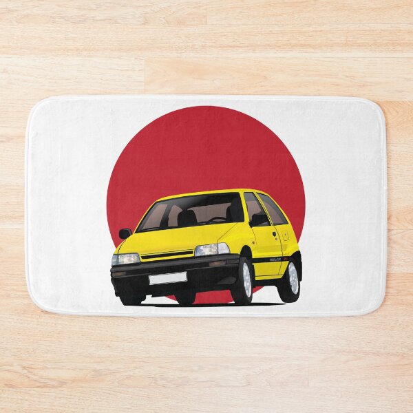Item preview, Daihatsu Charade GTti illustration with rising sun - yellow designed and sold by knappidesign.