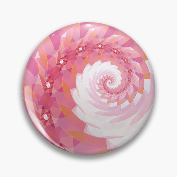 Item preview, Strawberry Pink and Tangerine Orange Spiral designed and sold by Kelly Dietrich Mandala & Fractal Art.