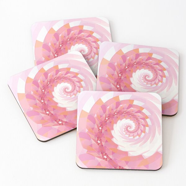 Item preview, Strawberry Pink and Tangerine Orange Spiral designed and sold by Kelly Dietrich Mandala & Fractal Art.