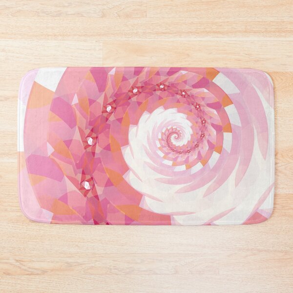 Item preview, Strawberry Pink and Tangerine Orange Spiral designed and sold by Kelly Dietrich Mandala & Fractal Art.