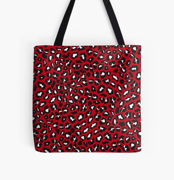 Red leopard store print handbag