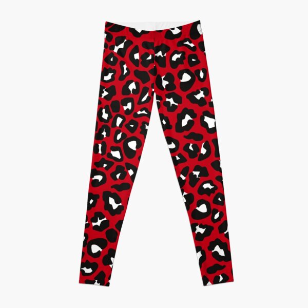 Red and Black Leopard Print Leggings for Sale by OneThreeSix