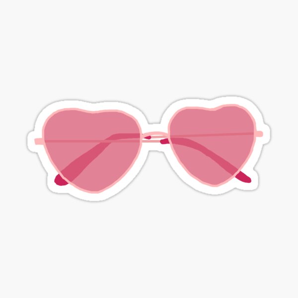 Trendy Heart Sunglasses Sticker