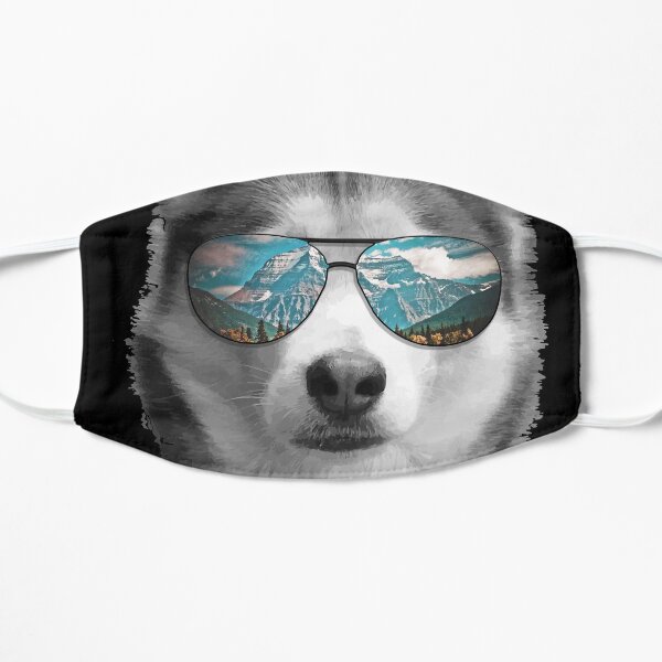 Siberian Husky Shades Mountain Range Mask
