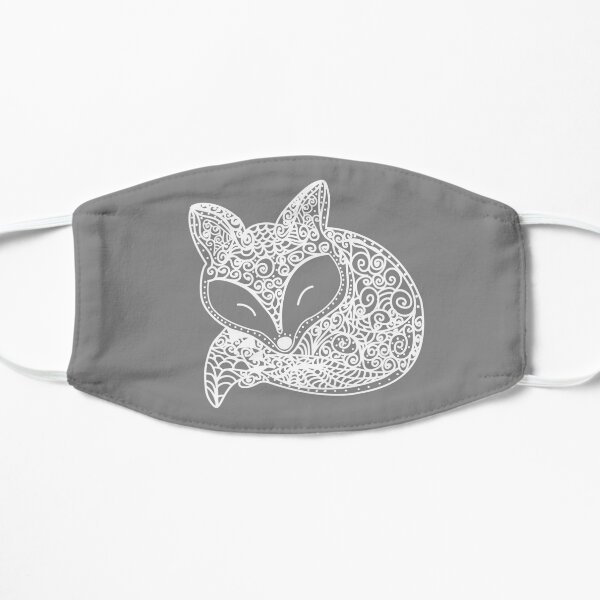 Mandala Black and White Fox Small Mask