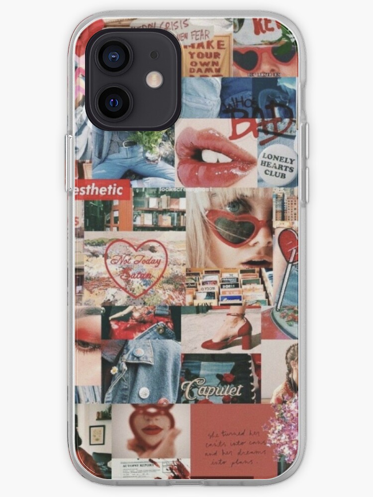 Red Aesthetic Collage Instagram Mood Board Theme Wallpaper Iphone Case Cover By Jeonqz Redbubble