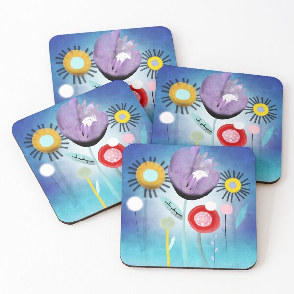 Item preview, Blue Ombre Floral Art designed and sold by rupydetequila.