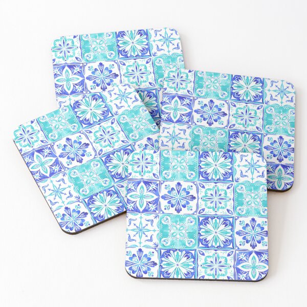 Item preview, Moroccan Inspired Blue and Teal Tiles designed and sold by KConfetti.