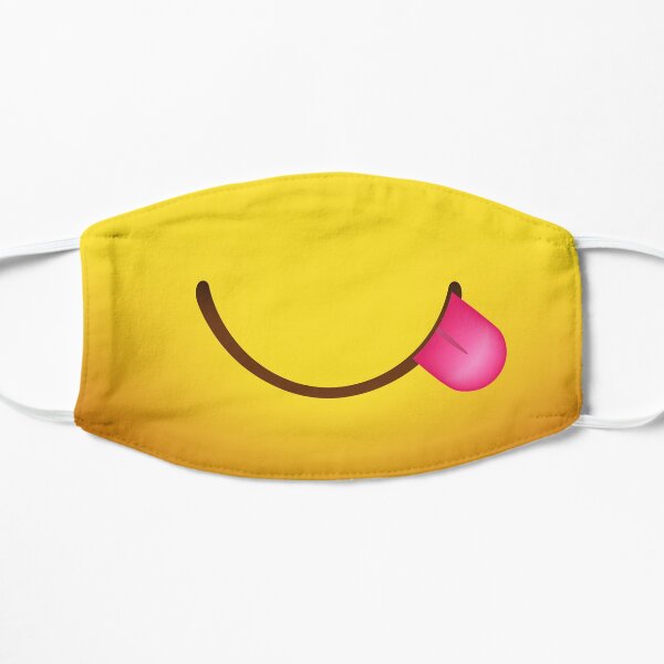 Emoji Face - Saboreando la lengua Mascarilla plana