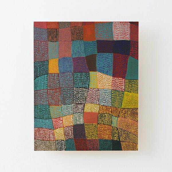 Dot Patchwork Landscape Wood Mounted Print