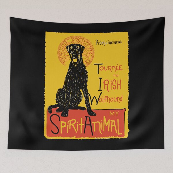 Item preview, Funny Irish Wolfhound Cute Dog Chat Noir Mashup Art Design designed and sold by GetHoppedWV.