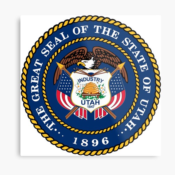 The Great Seal of the State of Utah 1896 Metal Print