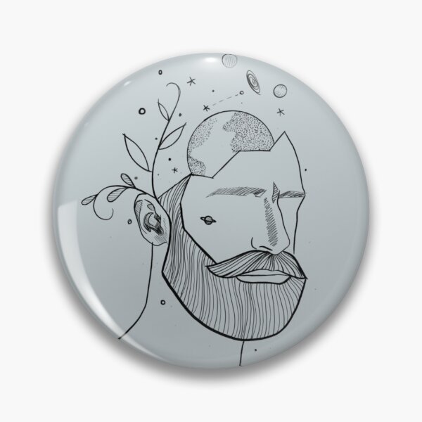 Item preview, Hipster bearded men head for men who loves planets and space	 designed and sold by piastrelli.
