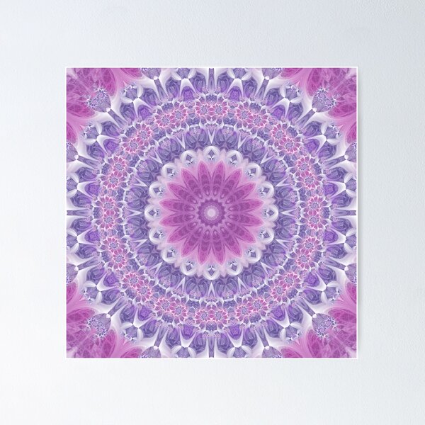 Item preview, Purple and Pink Fractal Mandala designed and sold by Kelly Dietrich Mandala & Fractal Art.