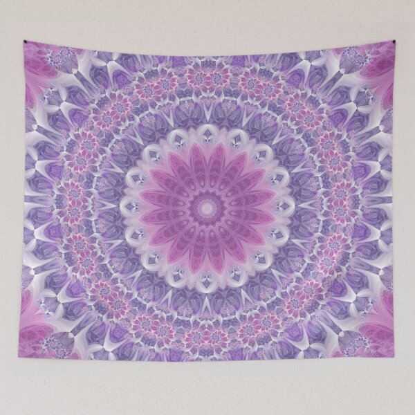 Item preview, Purple and Pink Fractal Mandala designed and sold by Kelly Dietrich Mandala & Fractal Art.