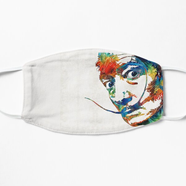 Arte colorido de Dali por Sharon Cummings Mascarilla plana