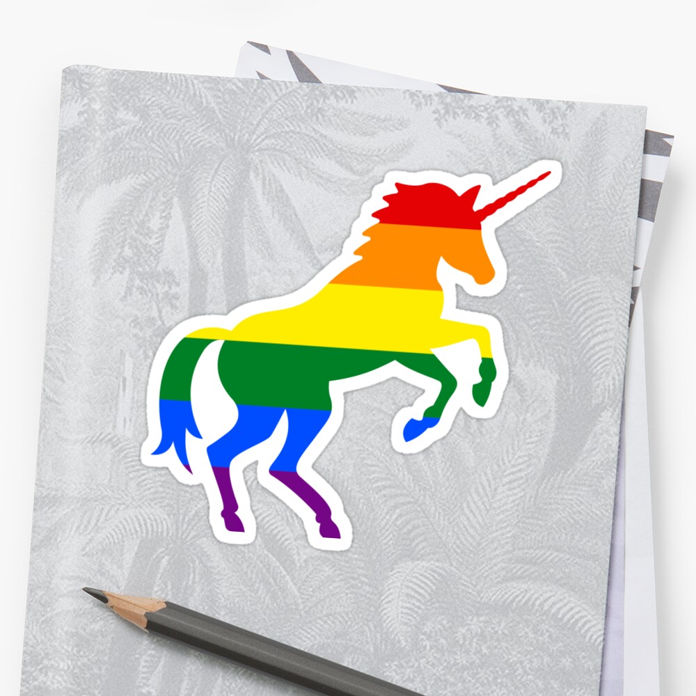 unicorn gay pride symbol a rainbow