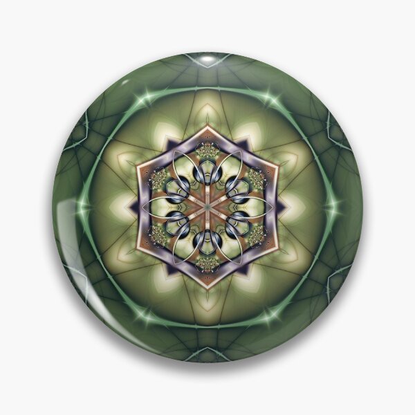 Item preview, Mystery Mandala in Green, Yellow, Bronze, and Purple designed and sold by Kelly Dietrich Mandala & Fractal Art.