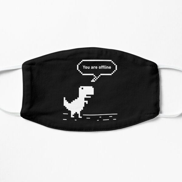 You are Offline Chrome Dinosaur 8 bit Dinosaur Chrome Developer Masks Stickers T Shirts Christmas Gift Thanksgiving Gift Halloween Tech Geek Programming Nerd Funny Black Flat Mask