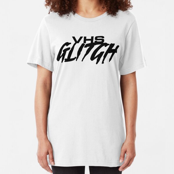 VHS Glitch - Dark Edition Slim Fit T-Shirt